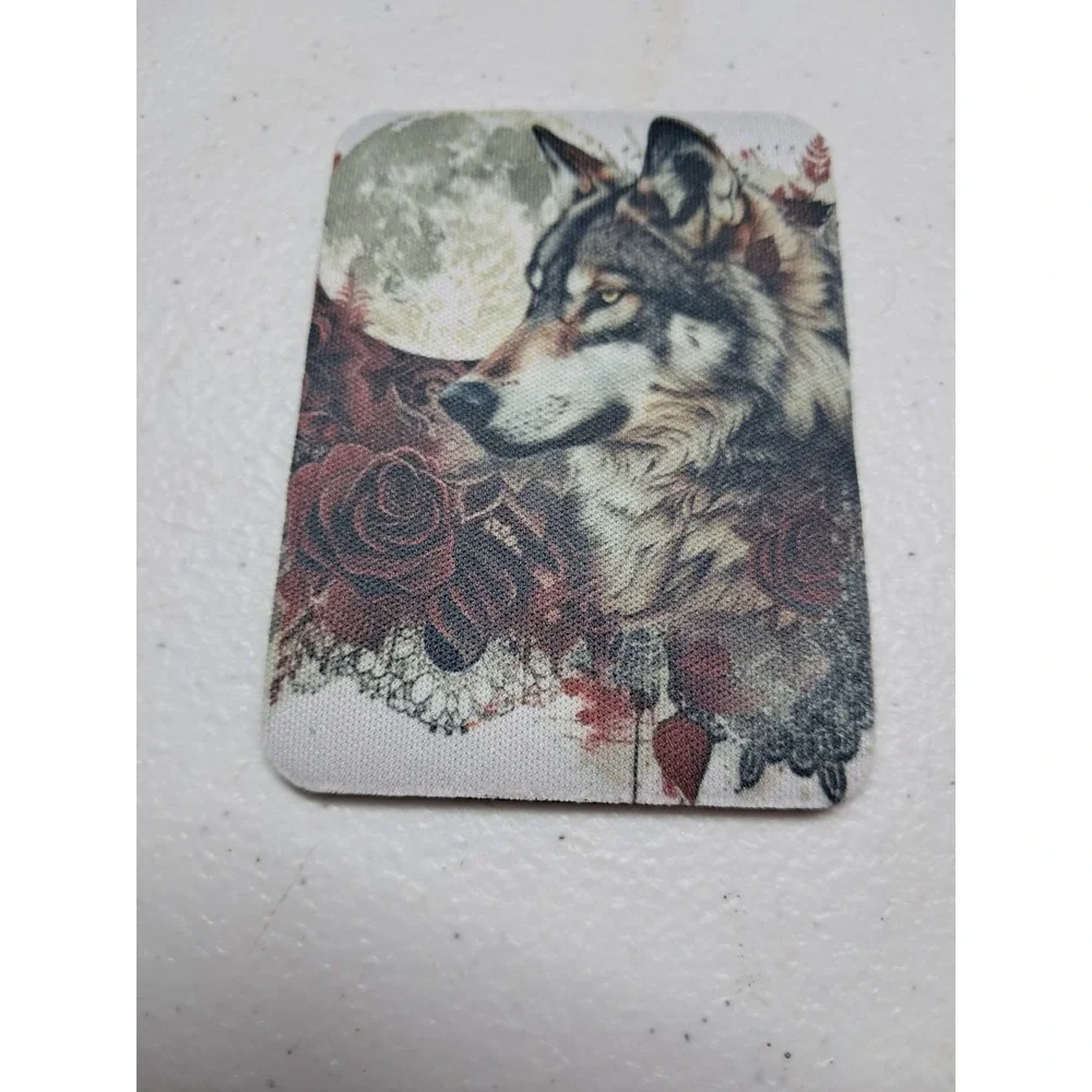 Wolf Full Moon Rose Lace‎ Graphic Rectangular Magnet